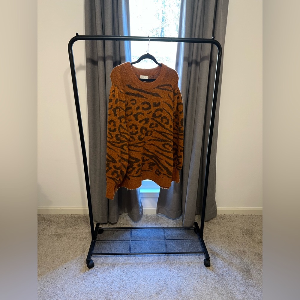 Ava & Viv Animal Print Sweater in Brown and Black